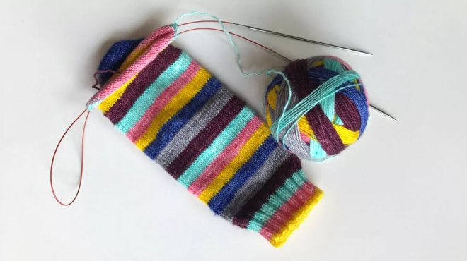 Image: Intro to Magic Loop Sock Knitting